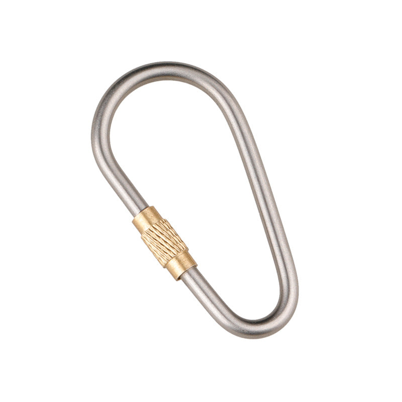 Camping Backpack Hook TC4 Brass Locking Carabiner Key Clip D Shape