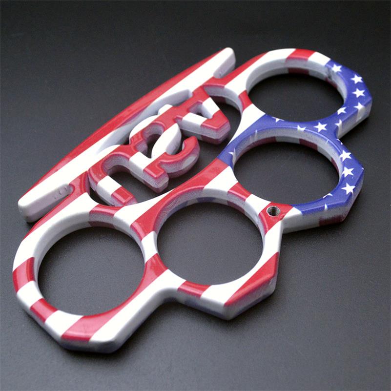 USA Flag-Knuckle Duster Autoprotezione Pugno Fibbia EDC