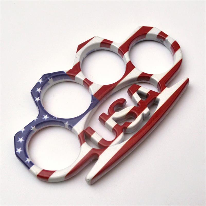 USA Flag-Knuckle Duster Autoprotezione Pugno Fibbia EDC