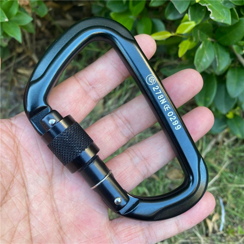 Aluminum Ascent Climbing D-Lock Carabiner Outdoor Safety Clasp