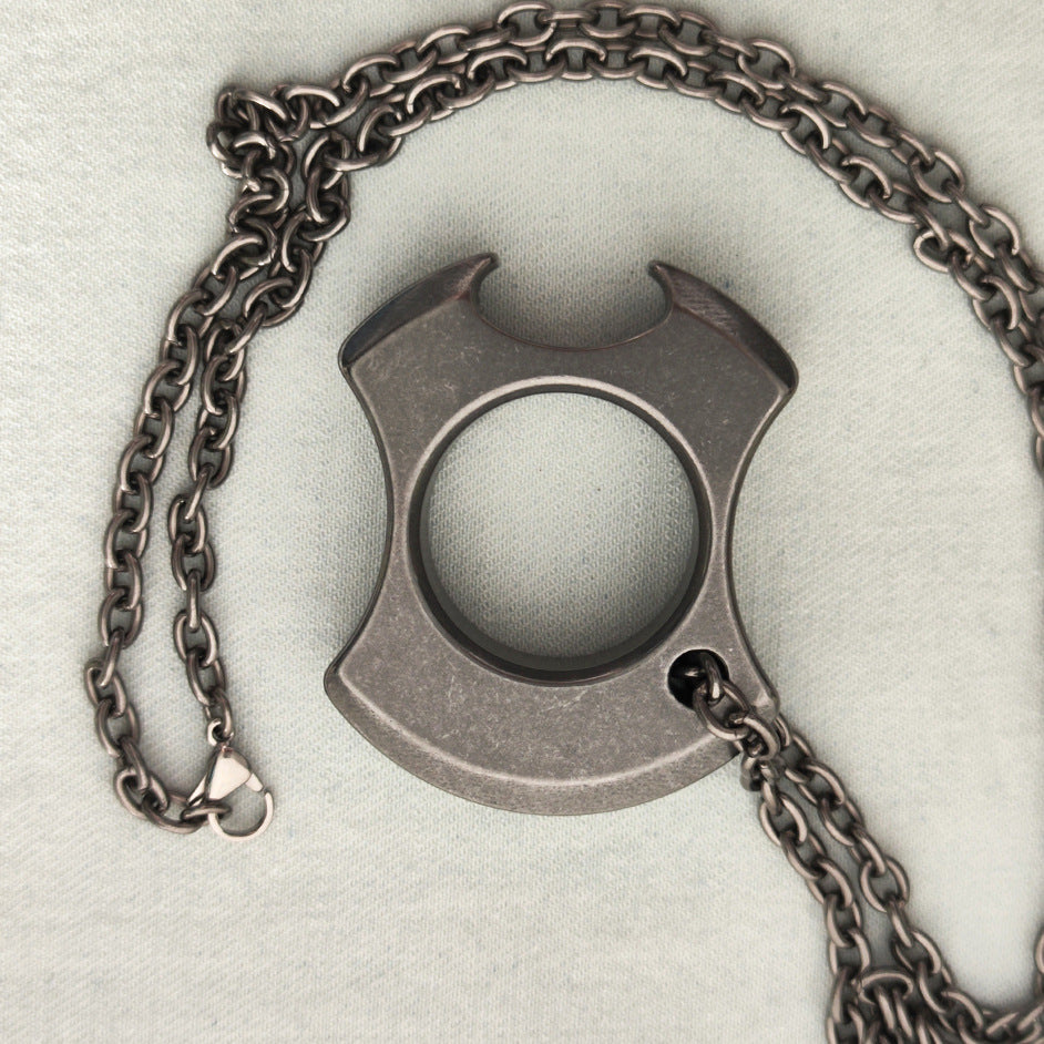 Titanium Single Finger Knuckle Keychain Broken Window Defense