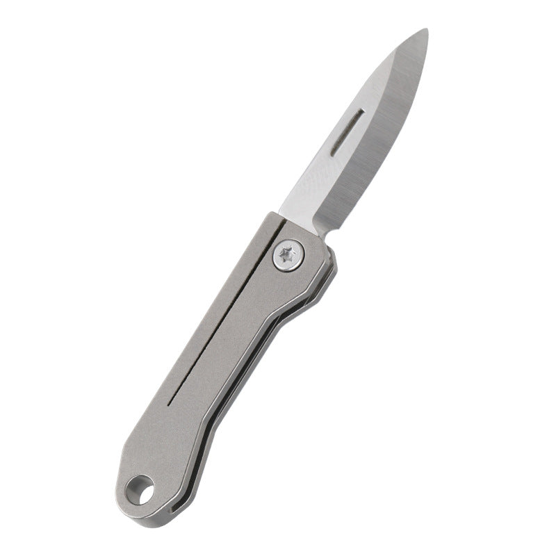 Titanium Portable Mini Folding Knife Keychain EDC