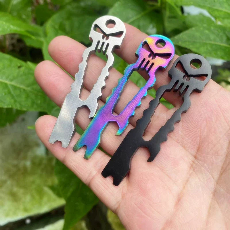 Skull Crowbar Hex Wrench Bottle Opener Multi-Tool Stainless Steel EDC
