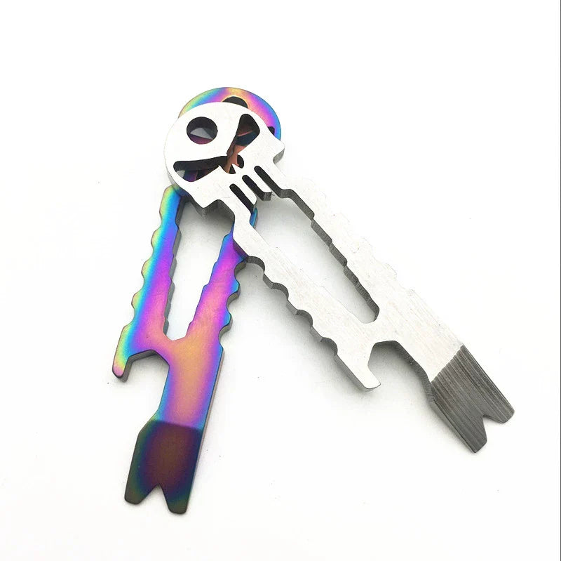 Skull Crowbar Hex Wrench Bottle Opener Multi-Tool Stainless Steel EDC