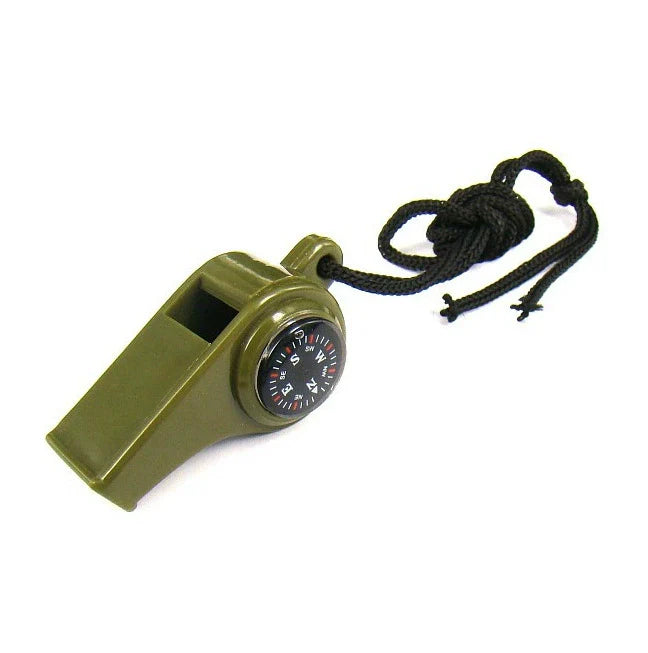 Outdoor Essential Multifunctional Survival Whistle Compass Thermometer