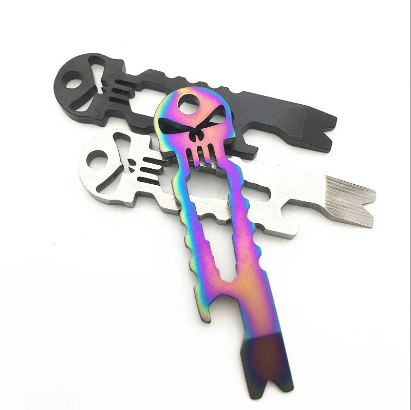 Skull Crowbar Hex Wrench Bottle Opener Multi-Tool Stainless Steel EDC