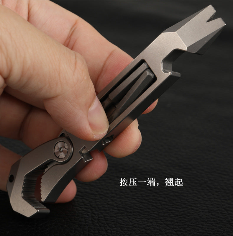 Titanium Pry Bar Hex Wrench Screwdriver Bottle Opener EDC
