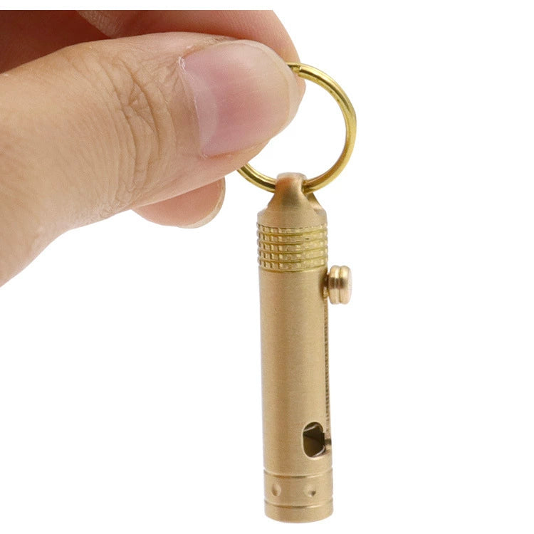 Brass Stretch Nano Blade Knife Keychain Pendant