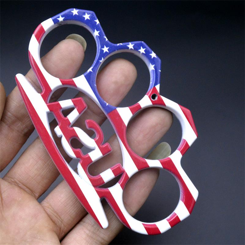 USA Flag-Knuckle Duster Autoprotezione Pugno Fibbia EDC