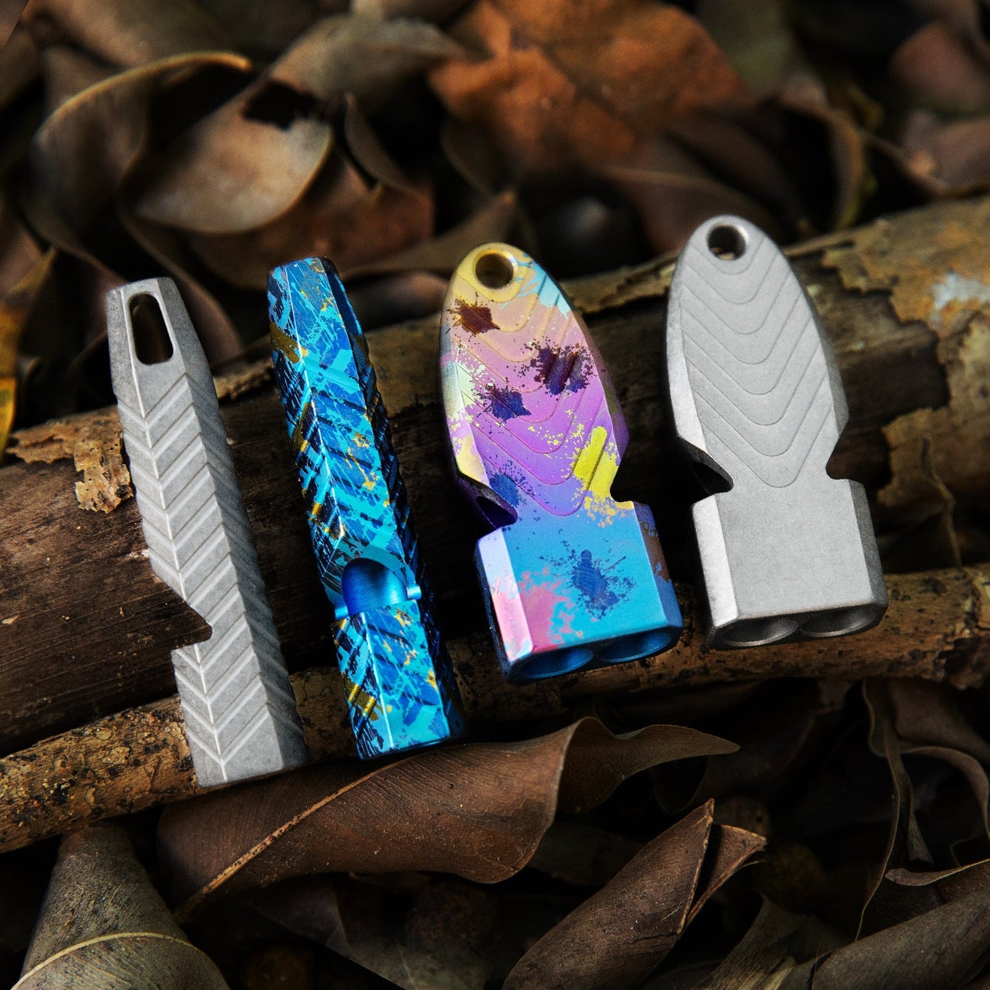Fish Shaped Titanium Whistle Outdoor Survival Whistle Necklace Pendant