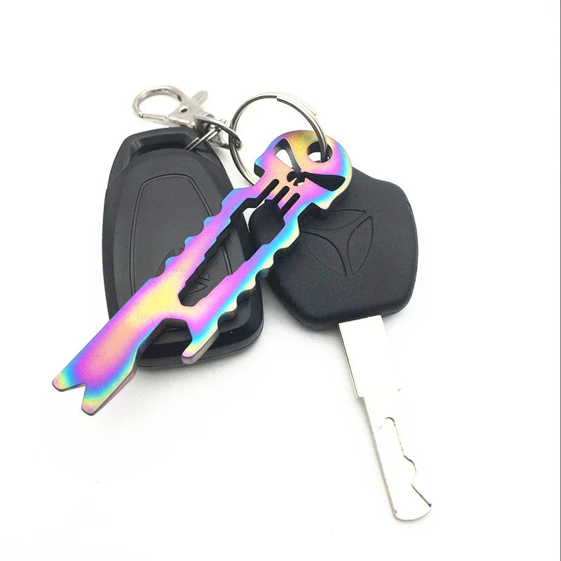 Skull Crowbar Hex Wrench Bottle Opener Multi-Tool Stainless Steel EDC