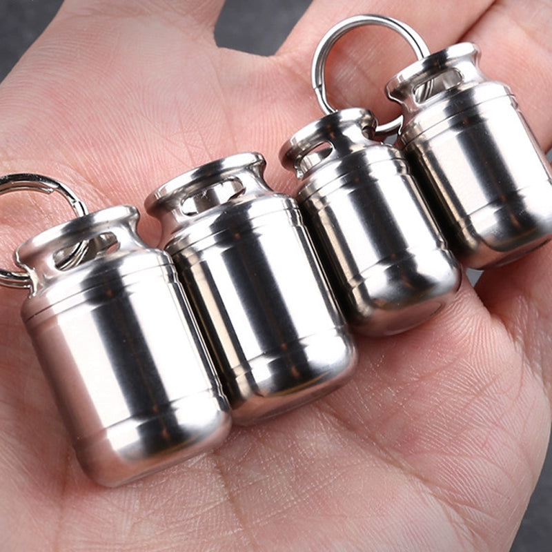 Titanium Alloy Waterproof Bin Outdoor First Aid Pill Bottle EDC