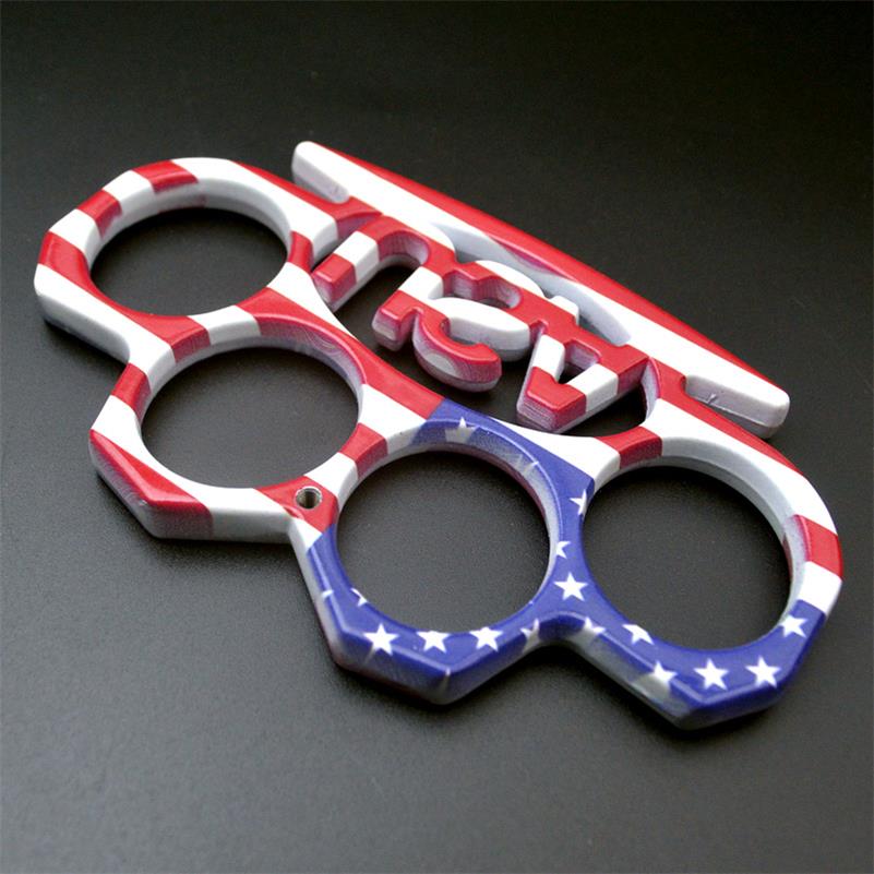 USA Flag-Knuckle Duster Autoprotezione Pugno Fibbia EDC