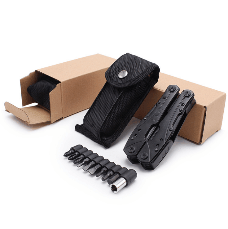 Portable Stainless Steel Multi-Bit Foldable Pliers Knife Crewdriver