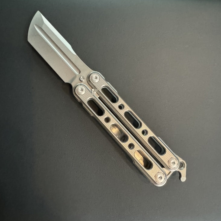 Titanium Folding Knife or Butterfly Comb Practice Tool