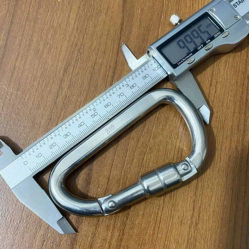 316 Stainless Steel GripLock D-Rig Heavy-Duty Climbing & Haulage Clip