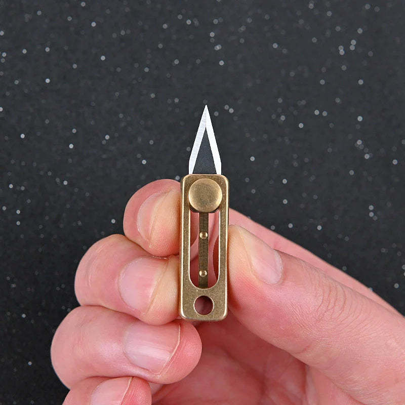 Titan Brass Slide Mini Utility Knife EDC
