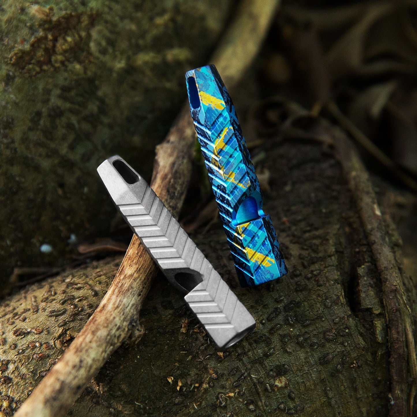 Fish Shaped Titanium Whistle Outdoor Survival Whistle Necklace Pendant