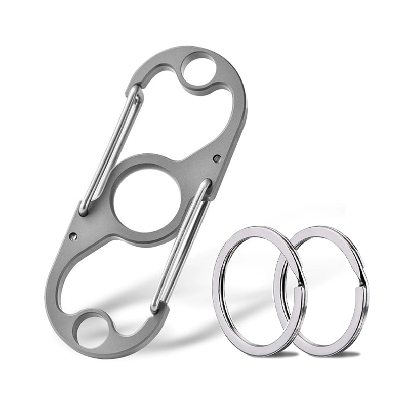 Titanium Multifunctional Double Buckle Hiking Carabiner Keychain EDC