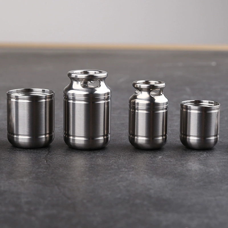 Titanium Alloy Waterproof Bin Outdoor First Aid Pill Bottle EDC