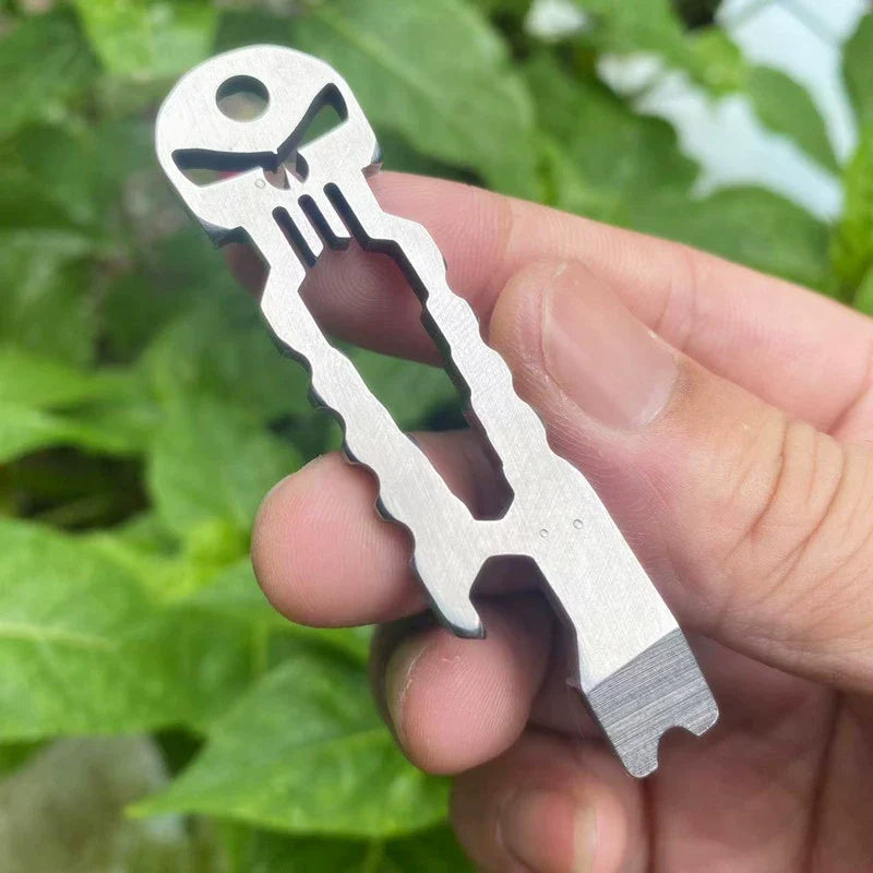 Skull Crowbar Hex Wrench Bottle Opener Multi-Tool Stainless Steel EDC