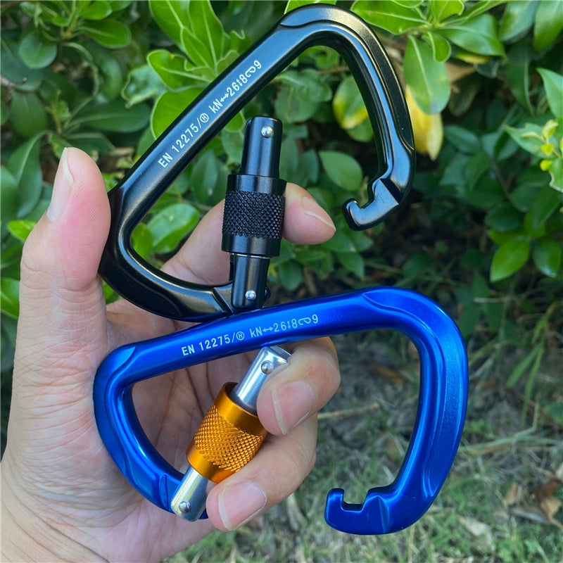 Aluminum Ascent Climbing D-Lock Carabiner Outdoor Safety Clasp