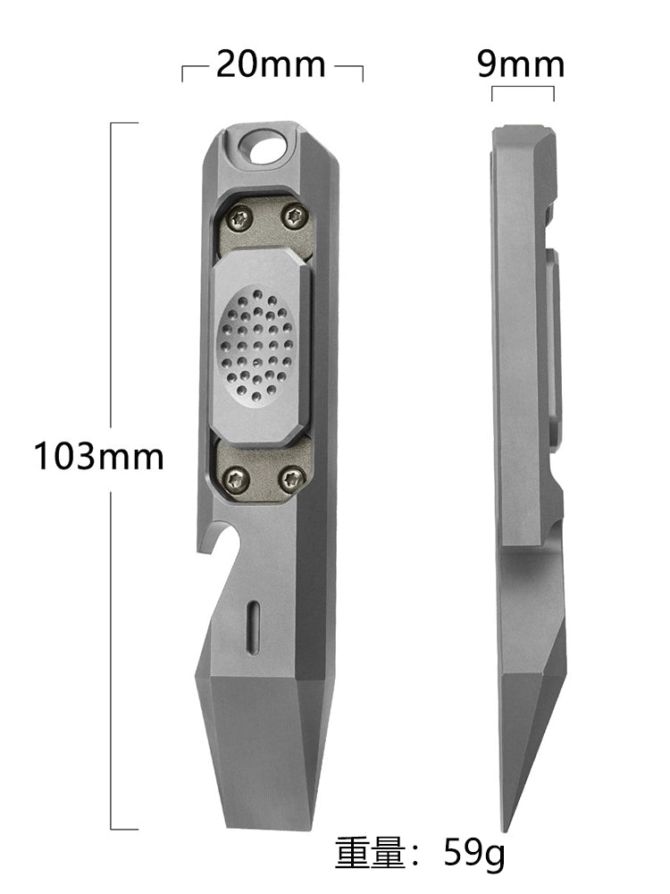 Titanium Alloy Non-Slip Design Wrecking Bar Bottle Opener EDC
