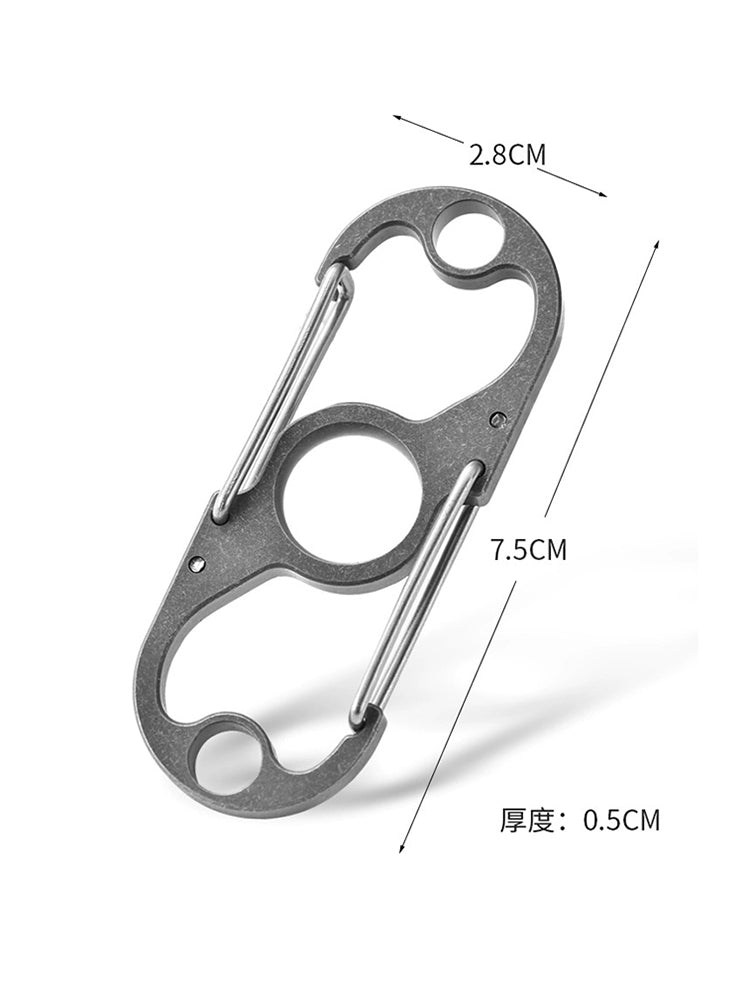 Titanium Multifunctional Double Buckle Hiking Carabiner Keychain EDC
