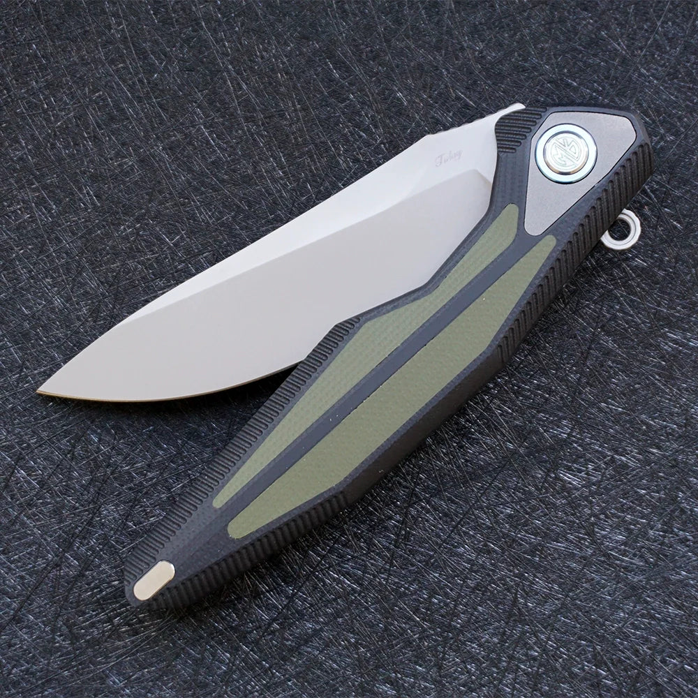 154 Steel G10 Chromatic Handle  Folding Camp Pocket Knife