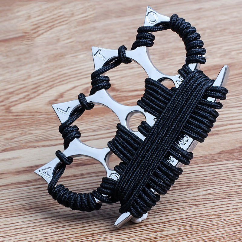 Hard Ride-Umbrella Rope Brass Knuckle Duster Finger Spiked EDC