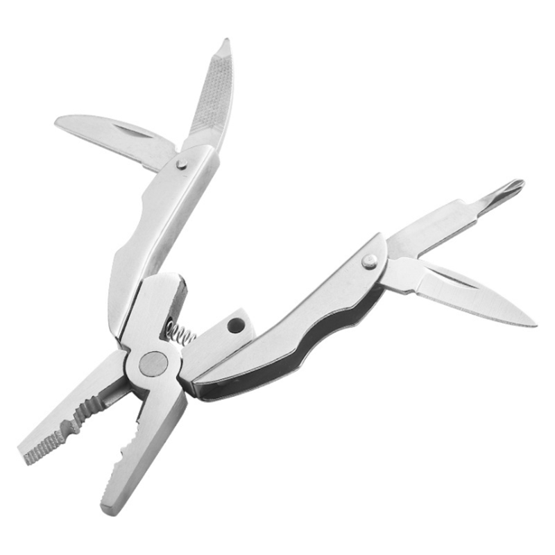 Oval Deformation Folding Mini Multi-Function Pliers Knife Screwdriver