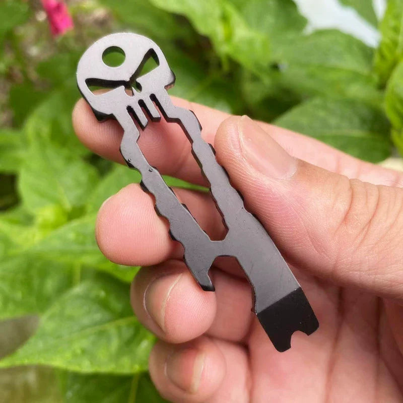 Skull Crowbar Hex Wrench Bottle Opener Multi-Tool Stainless Steel EDC