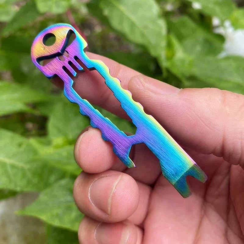 Skull Crowbar Hex Wrench Bottle Opener Multi-Tool Stainless Steel EDC
