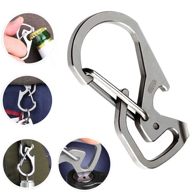 Tacray Multifunctional Titanium Keychain Lanyard EDC with Pocket Knife