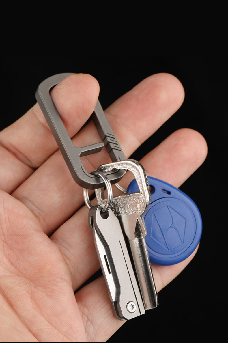 Titanium Portable Mini Folding Knife Keychain EDC