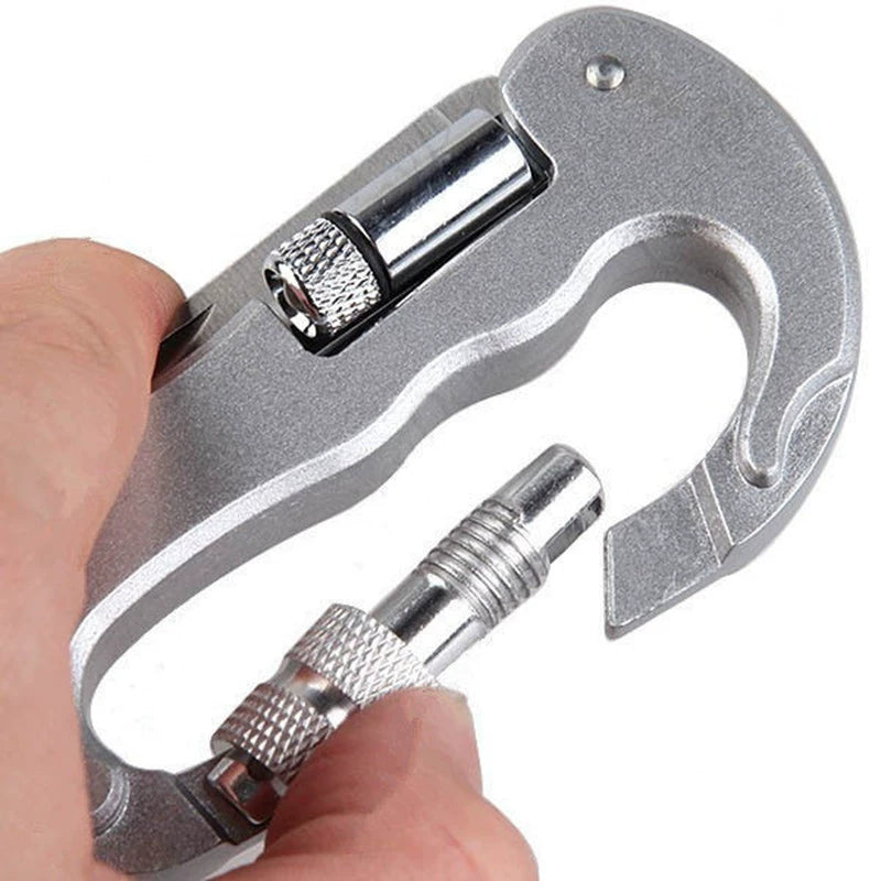 Multi-Function Knife D-Type Outdoor Safety Lock with LED Light