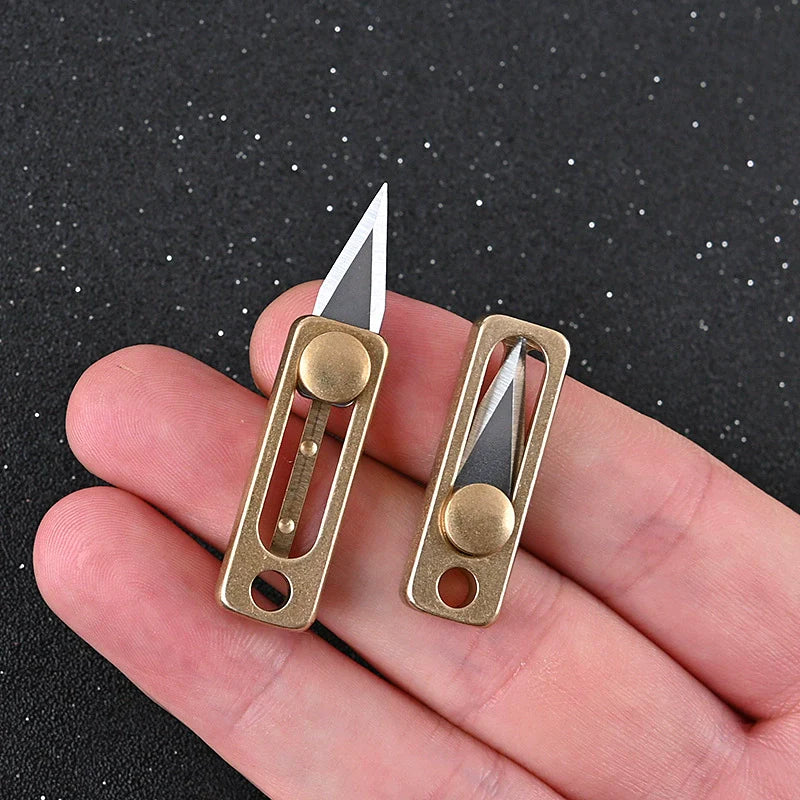Titan Brass Slide Mini Utility Knife EDC