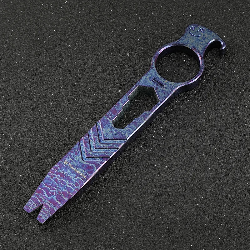 Chave de fenda abridor de pé de cabra de liga de titânio, bastão EDC