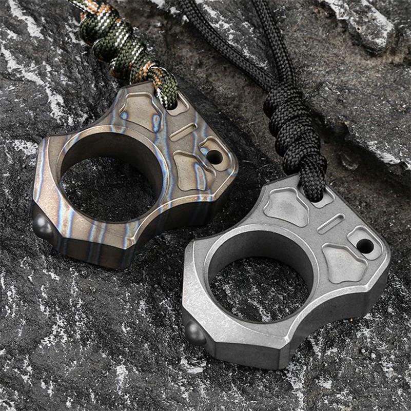 Bean- Dedo Único Titanium Knuckle Duster Defesa EDC
