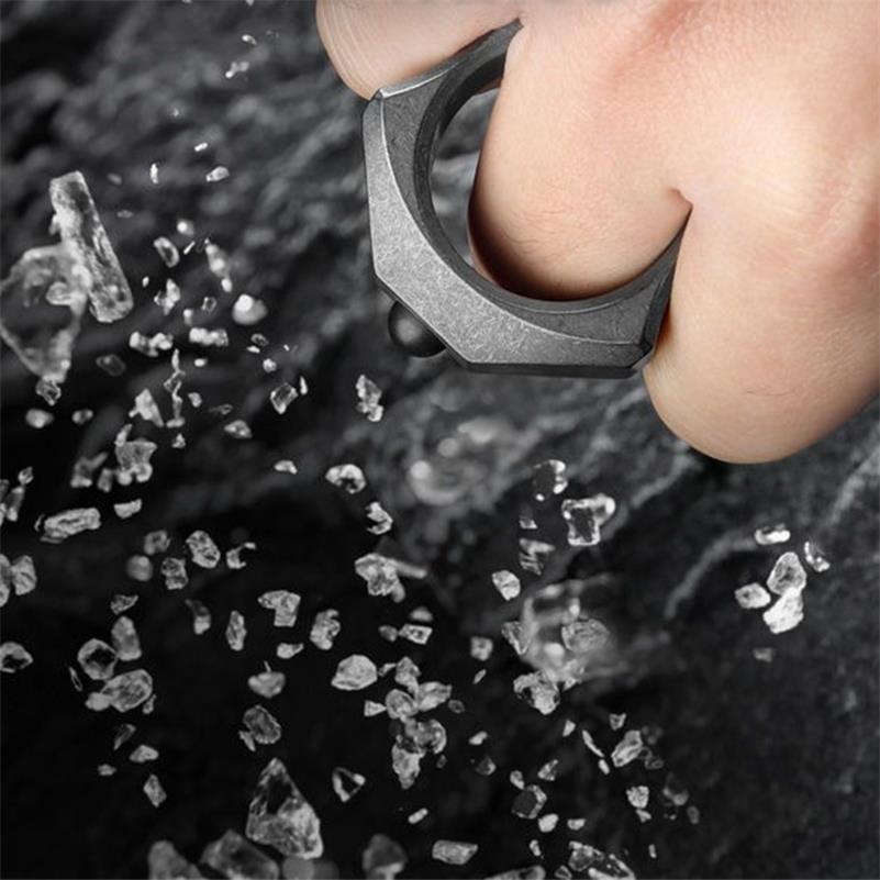 Bean- Dedo Único Titanium Knuckle Duster Defesa EDC