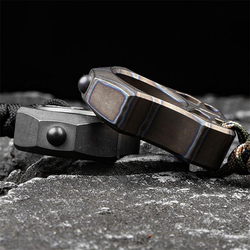 Bean- Dedo Único Titanium Knuckle Duster Defesa EDC