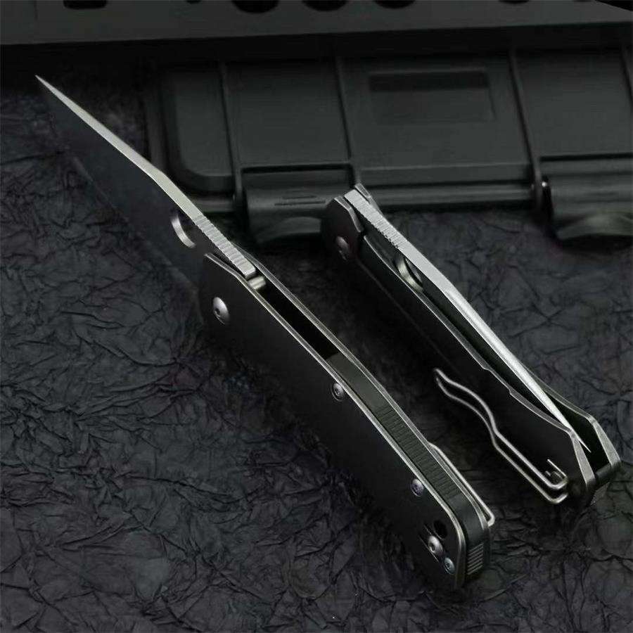 D2 with Holes Blade Titanium Alloy Handle Folding Knife