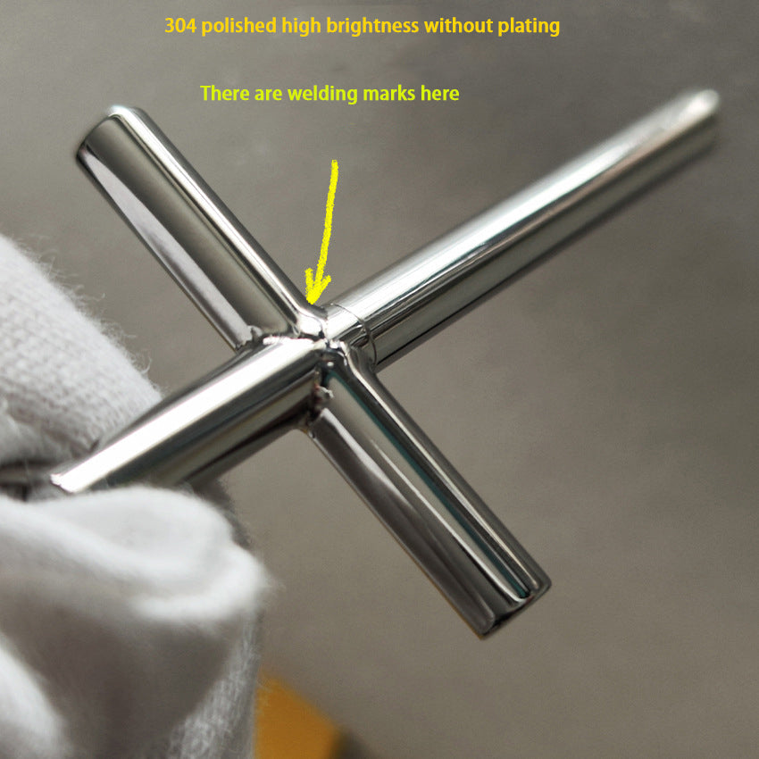 Crocifisso in titanio con ciondolo a catena in acciaio 304, stuzzicadenti, strumento EDC