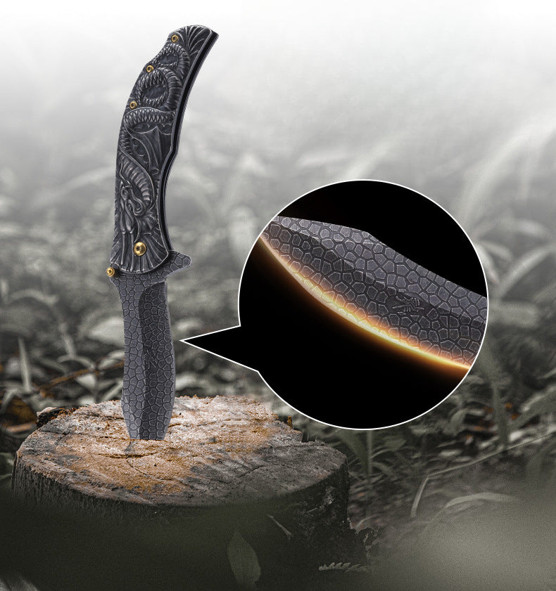 Dark Dragon Stainless Steel Folding Knife Portable Defense EDC
