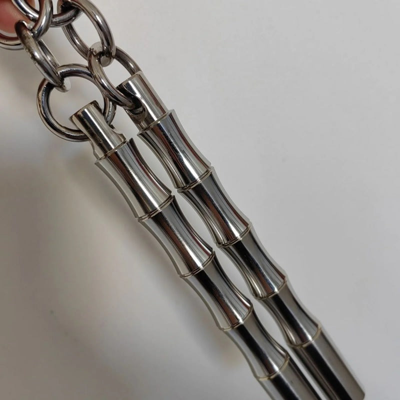 Pratica di difesa portatile con doppio bastone in acciaio solido mini