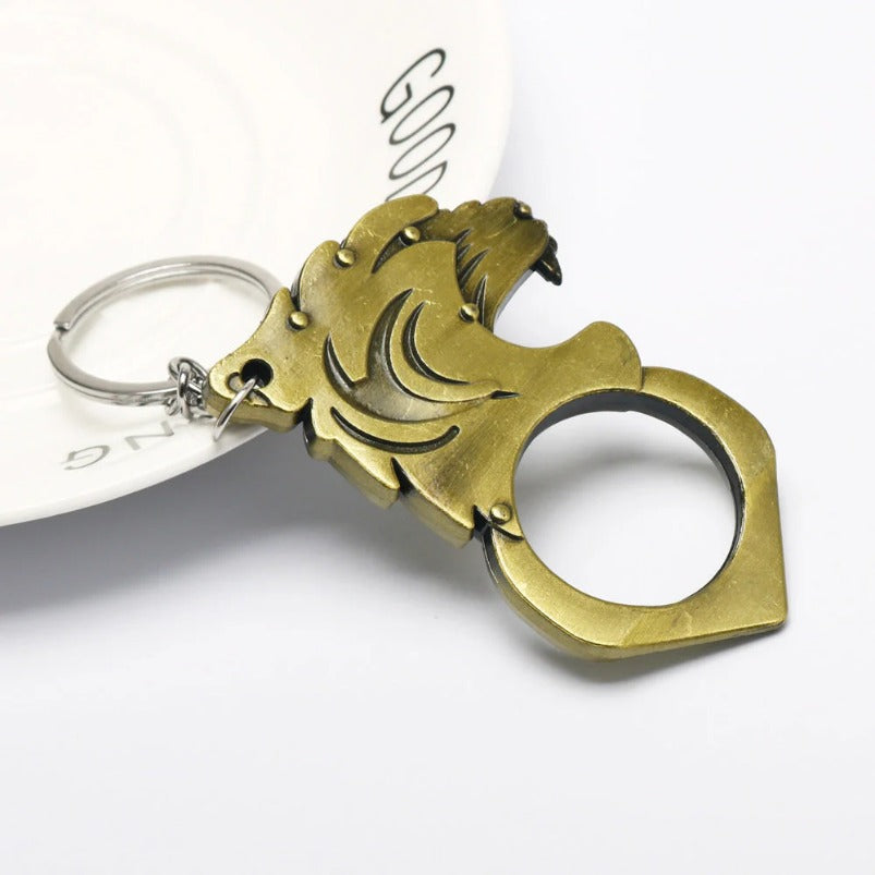 Multiple Colors Tiger Head One Finger Knuckle Key Ring Pendant