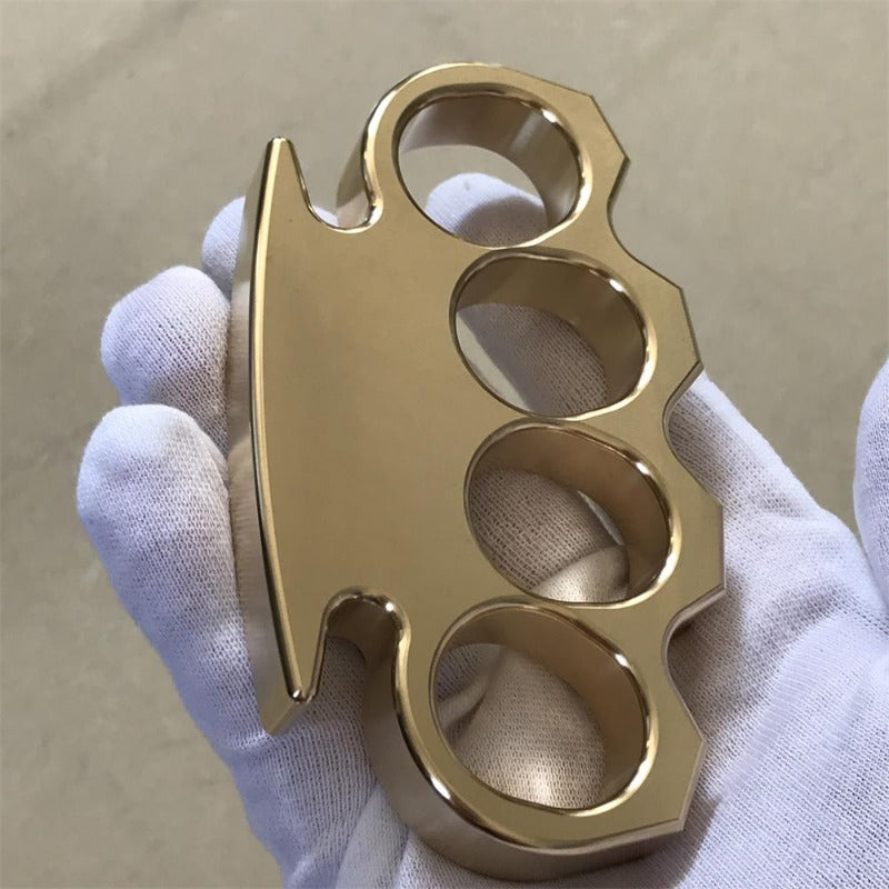 Tempestades-Solid Brass Knuckle Duster Punho Fivela Segurança Externa EDC