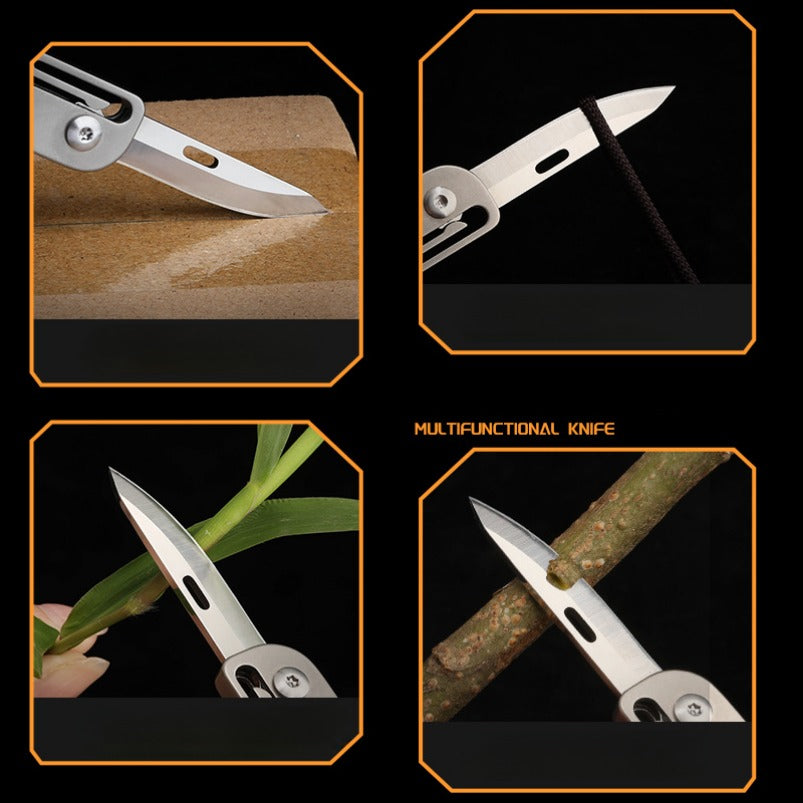 Titanium Folding Mini Knife Wrecking Bar Bottle Opener EDC