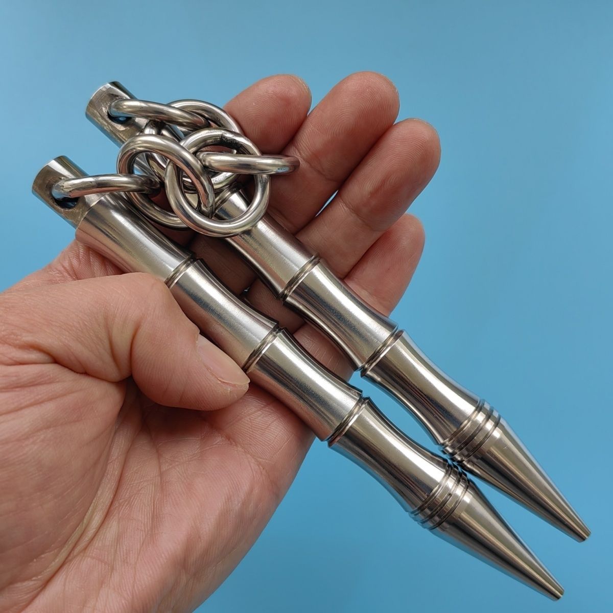 Mini Solid Steel Nunchaku Portable Martial Arts Practice Tool