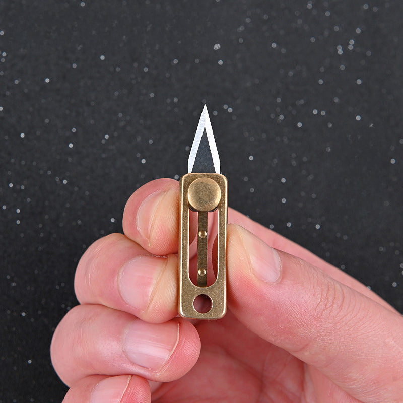 Titan Brass Slide Mini Utility Knife EDC